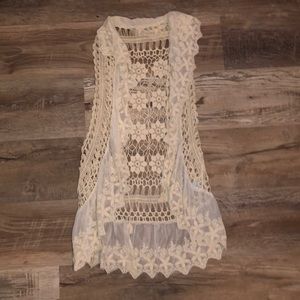 Cream Lace Vest